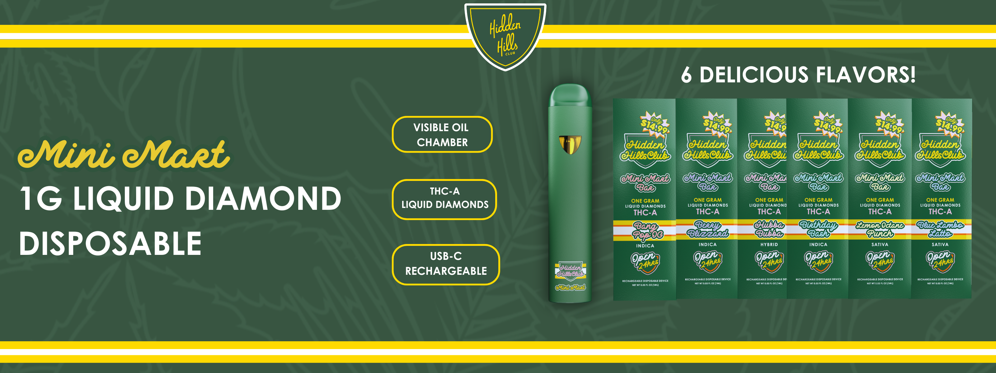 Mini Mart Bar THC-A Disposable Vapes Sativa Indica
