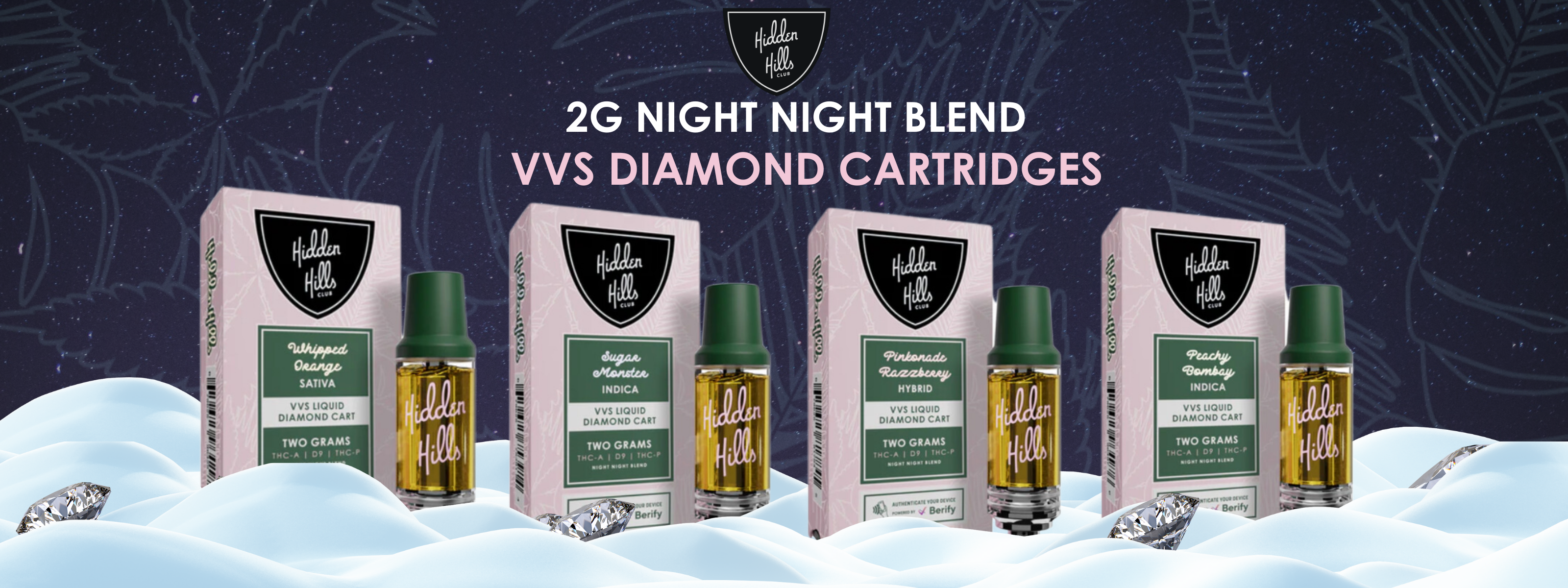 Night Night Blend THC-A Cartridges | 2g Hybrid, Indica & Sativa
