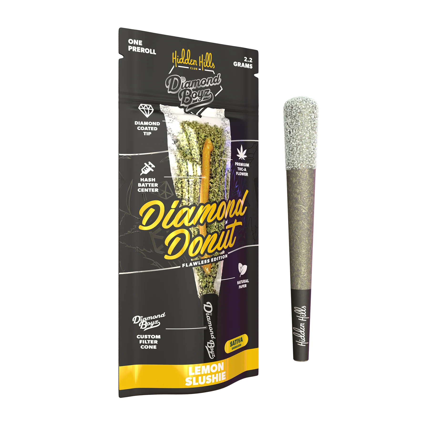 Hidden Hills 2.2G Diamond Donut Lemon Slushie Sativa Pre-Roll