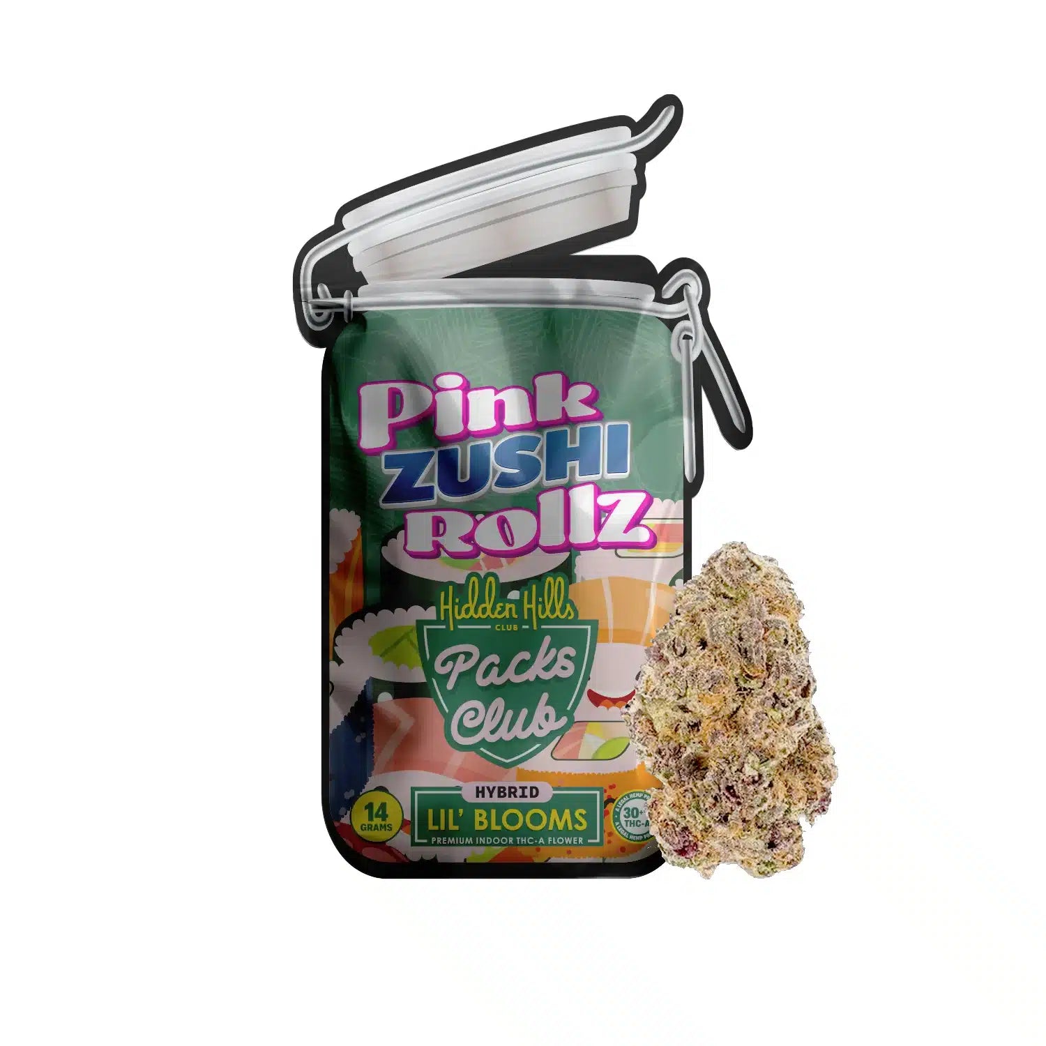 Hidden Hills 14G Lil Blooms - Pink Zushi Rollz - Hybrid Strain Flower