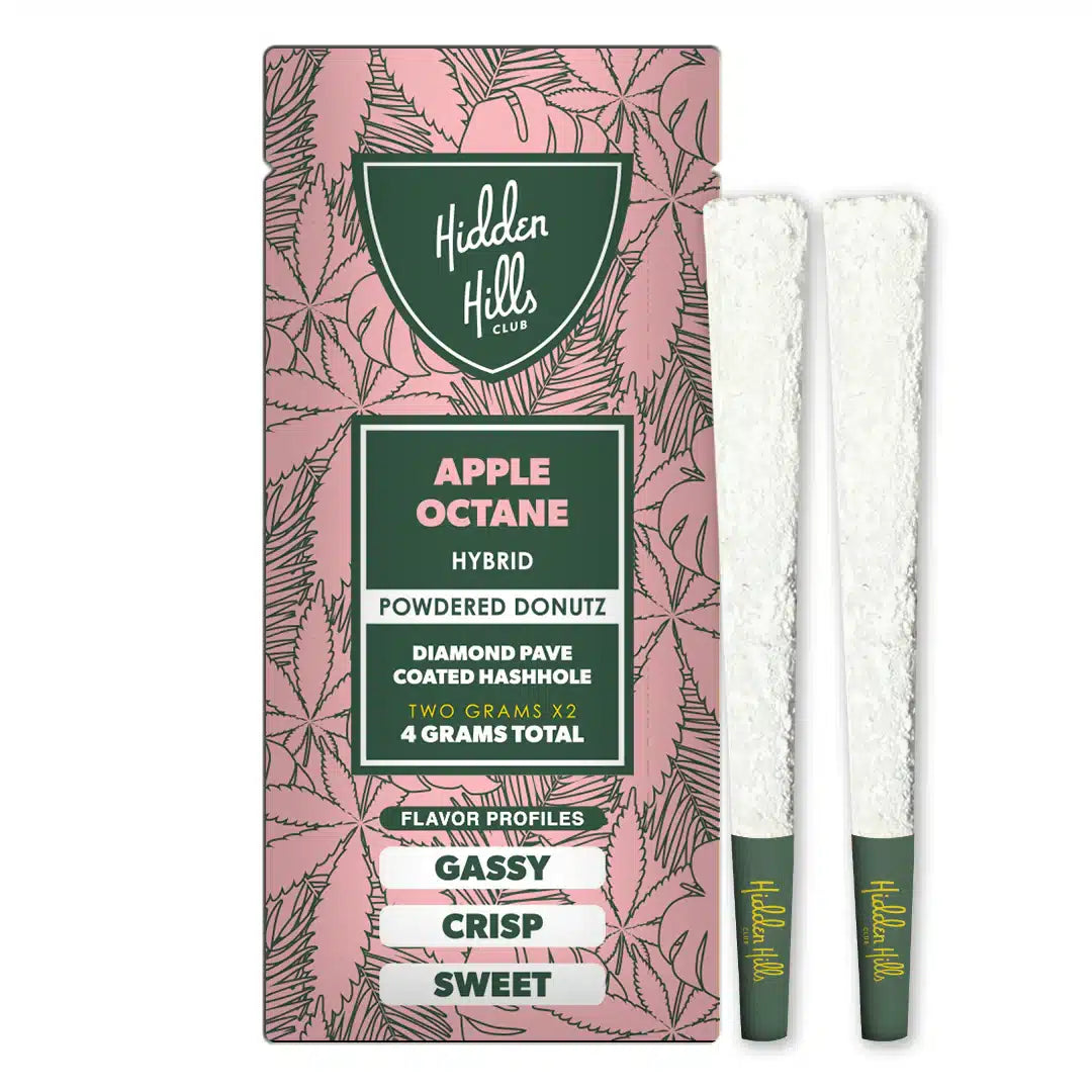 Hidden Hills Apple Octane - THCA Powdered Donutz - Hybrid Pre-rolls