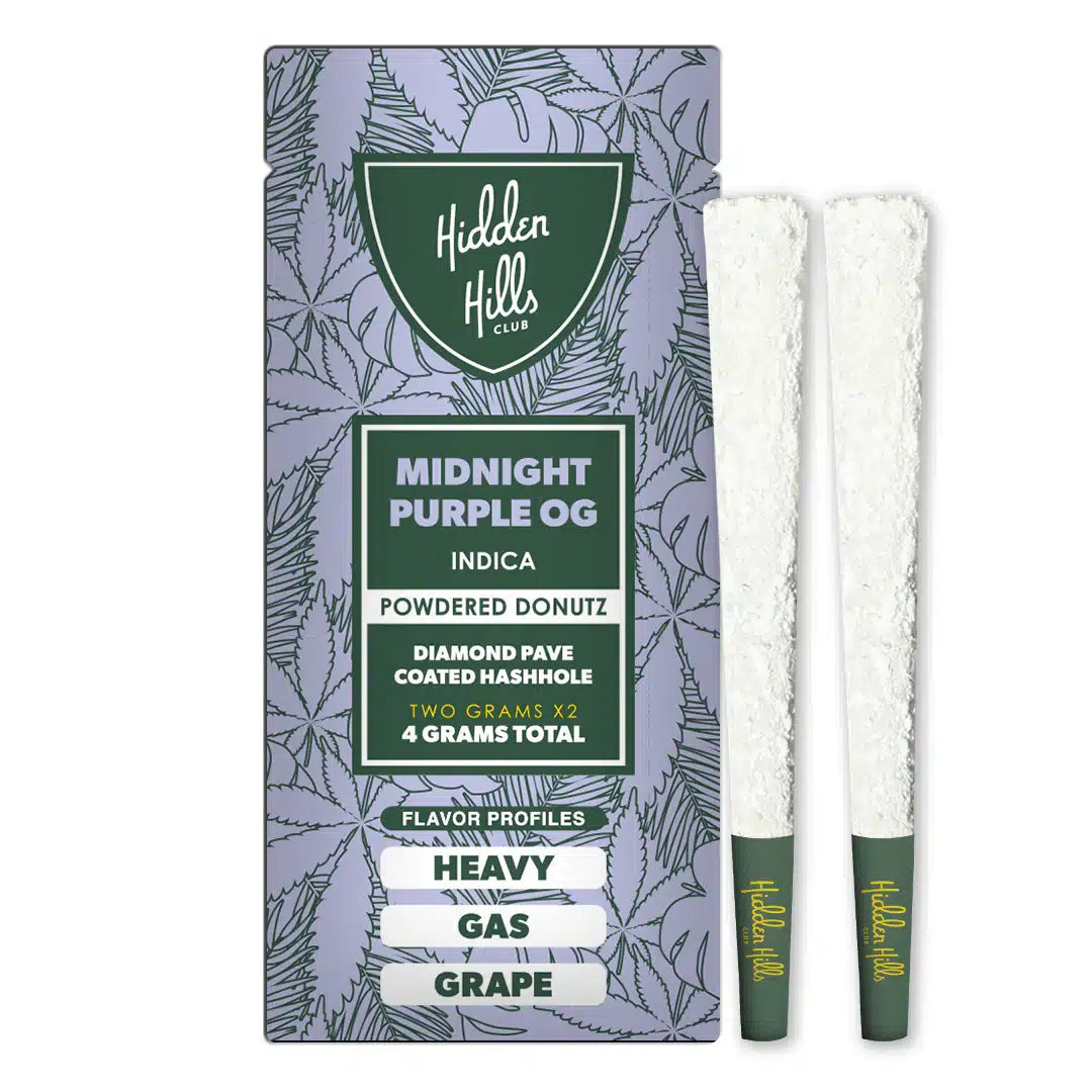 Hidden Hills Midnight Purple OG Powdered Donutz Pre-roll
