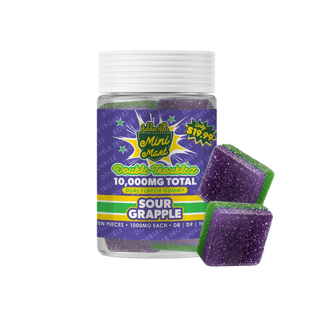 Hidden Hills 1000MG Mini Mart Double Troublez 10 ct – Sour Grapple