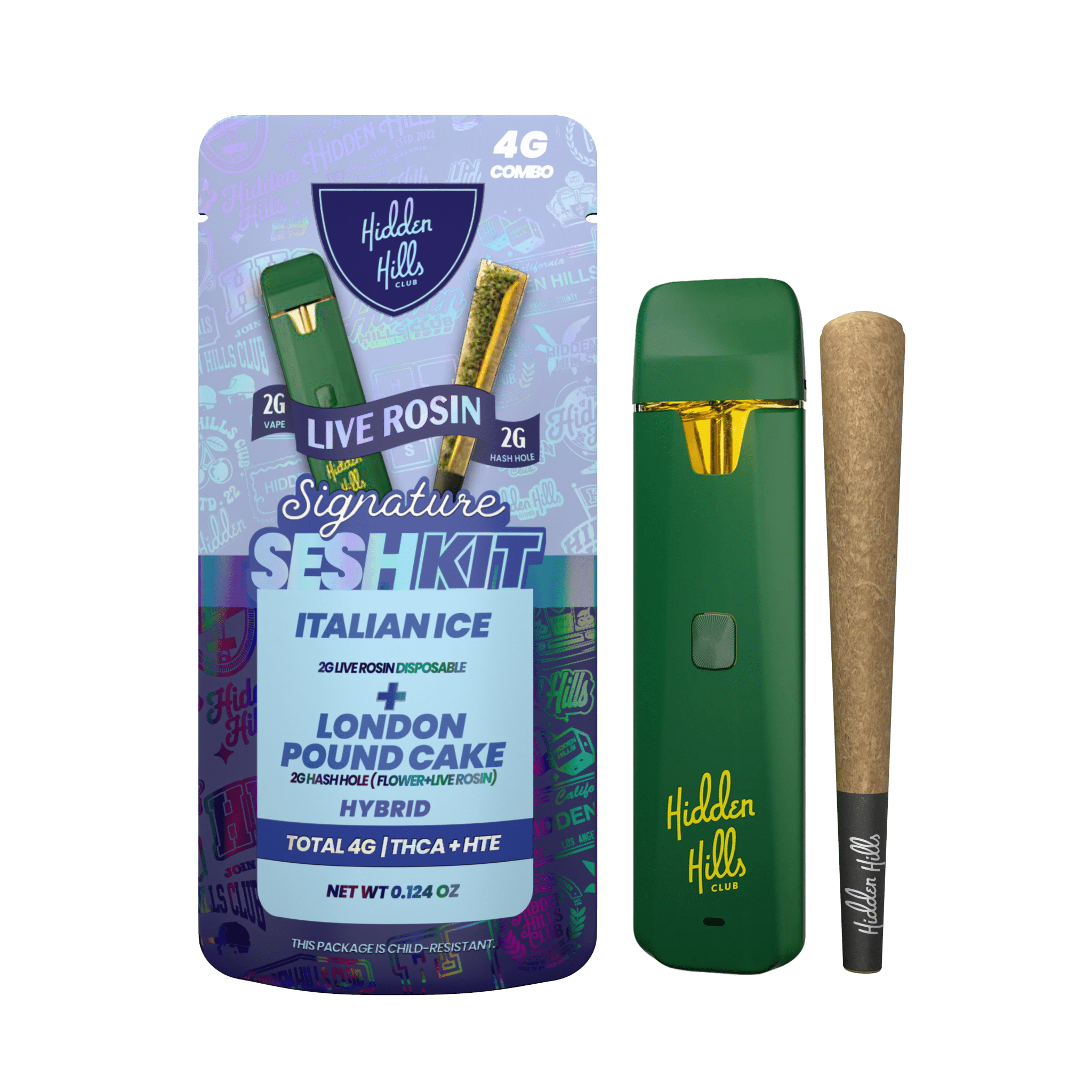 Sesh Kit (2G Disposable+ 2G Hash Hole) - Hidden Hills Club