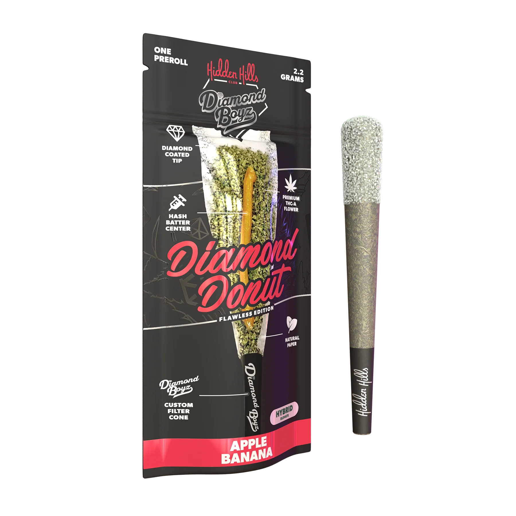 Hidden Hills 2.2G Diamond Donut Apple Banana Hybrid Pre-rolls
