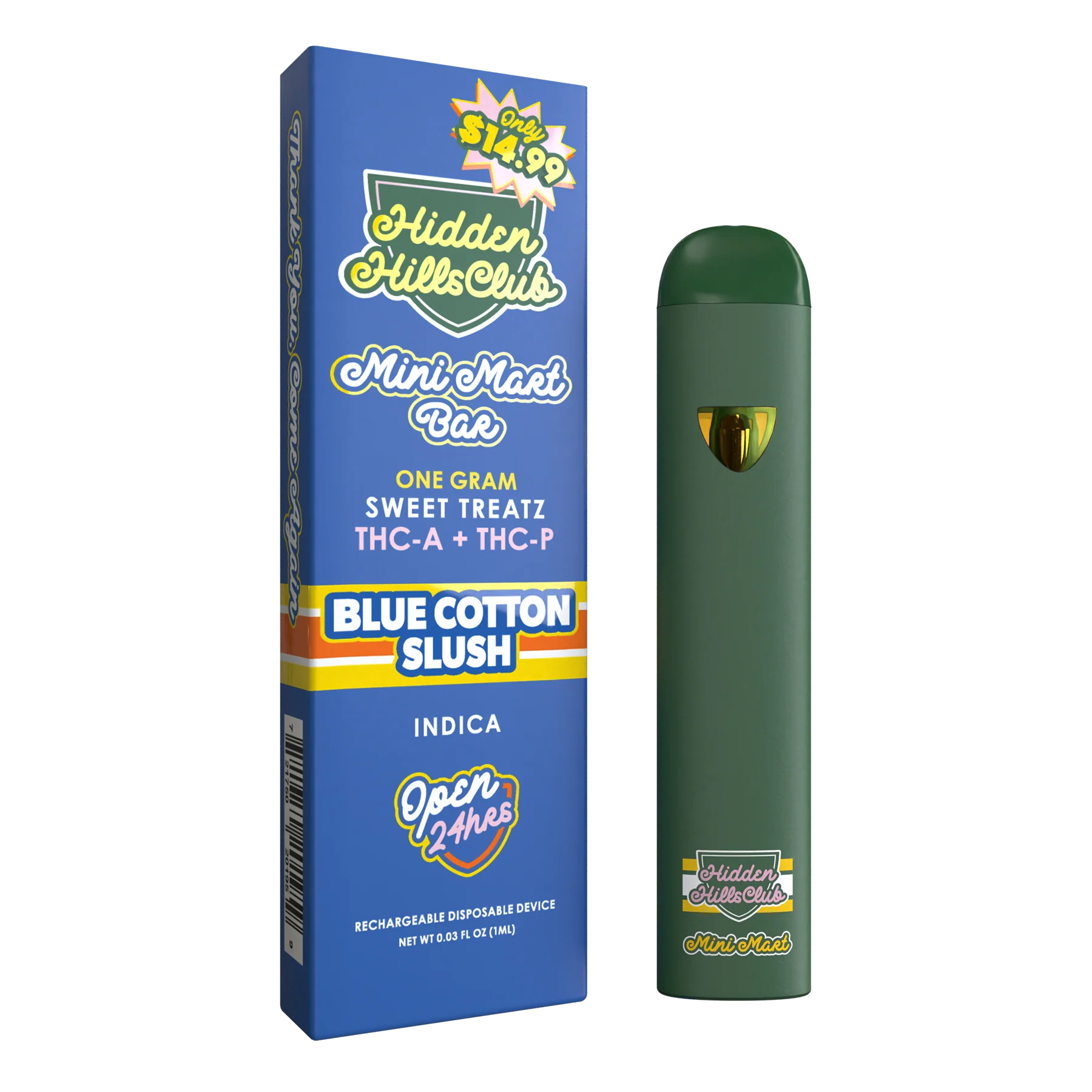 Hidden Hills Blue Cotton Slushie Sweet Treatz Mini Mart Bar Disposable Vape
