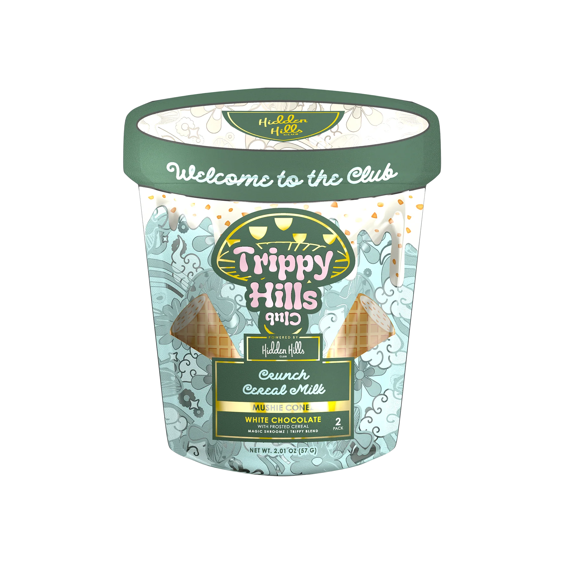 Hidden Hills Trippy Hills Crunch Cereal Milk Mushie Cone