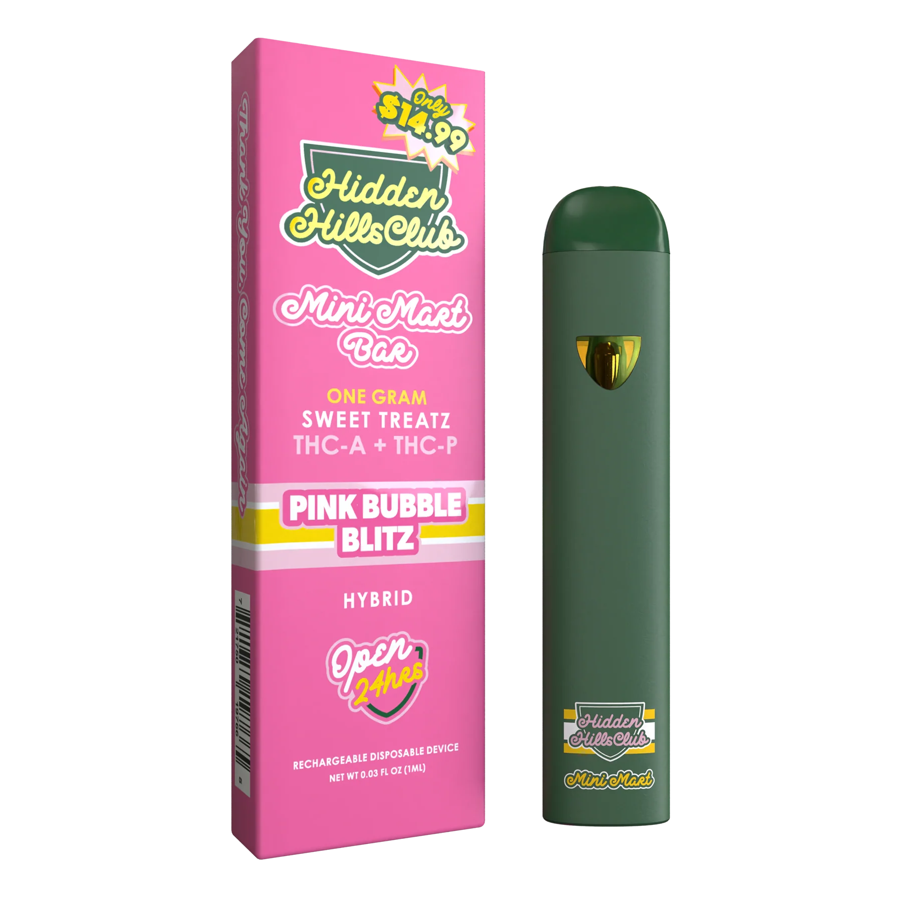 Hidden Hills Pink Bubble Blitz Sweet Treatz Mini Mart Bar Disposable Vape