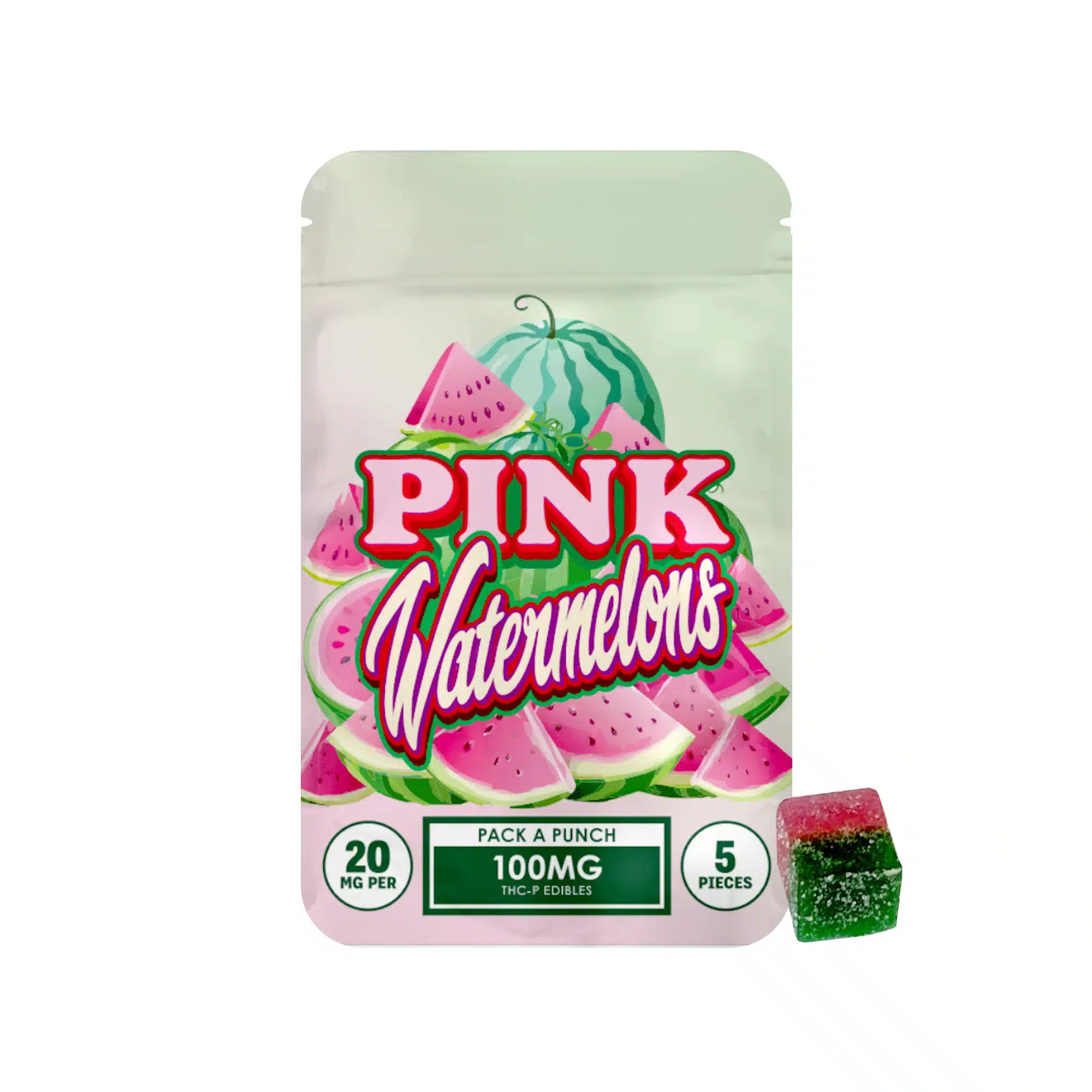 Hidden Hills Pink Watermelons Pack A Punch 100mg Edibles